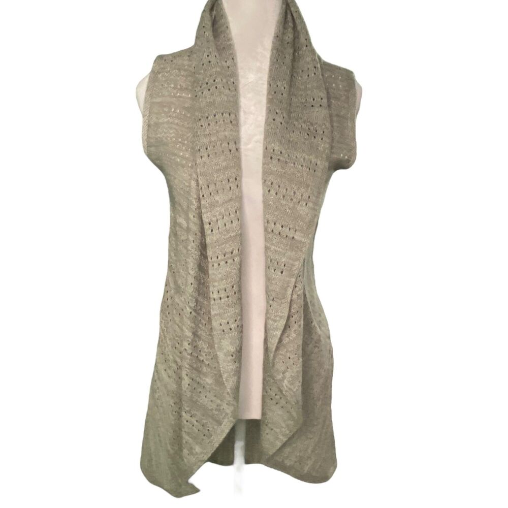 Love Scarlett Women Gray Sweater Vest Open Front Cardigan Cape Small